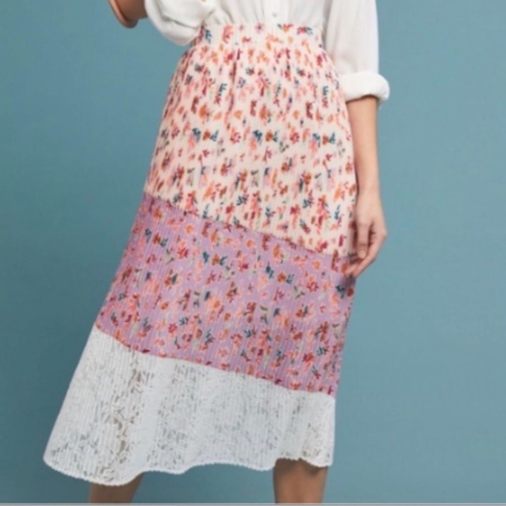 Anthropology Laia Pleated floral maxi skirt | Size S | Great Condition!